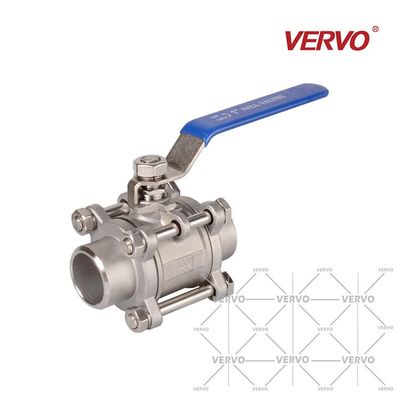 1 Inch DN25 3 Piece 1000 PSI Ball Valve CF8 Ss 304 With Lock 1000wog SW Stainless Steel